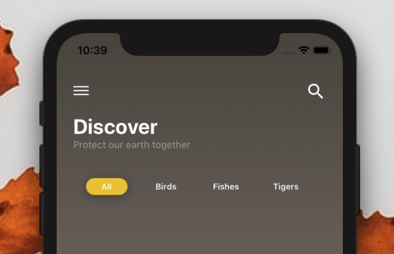 기본 탭 막대를 반응합니다