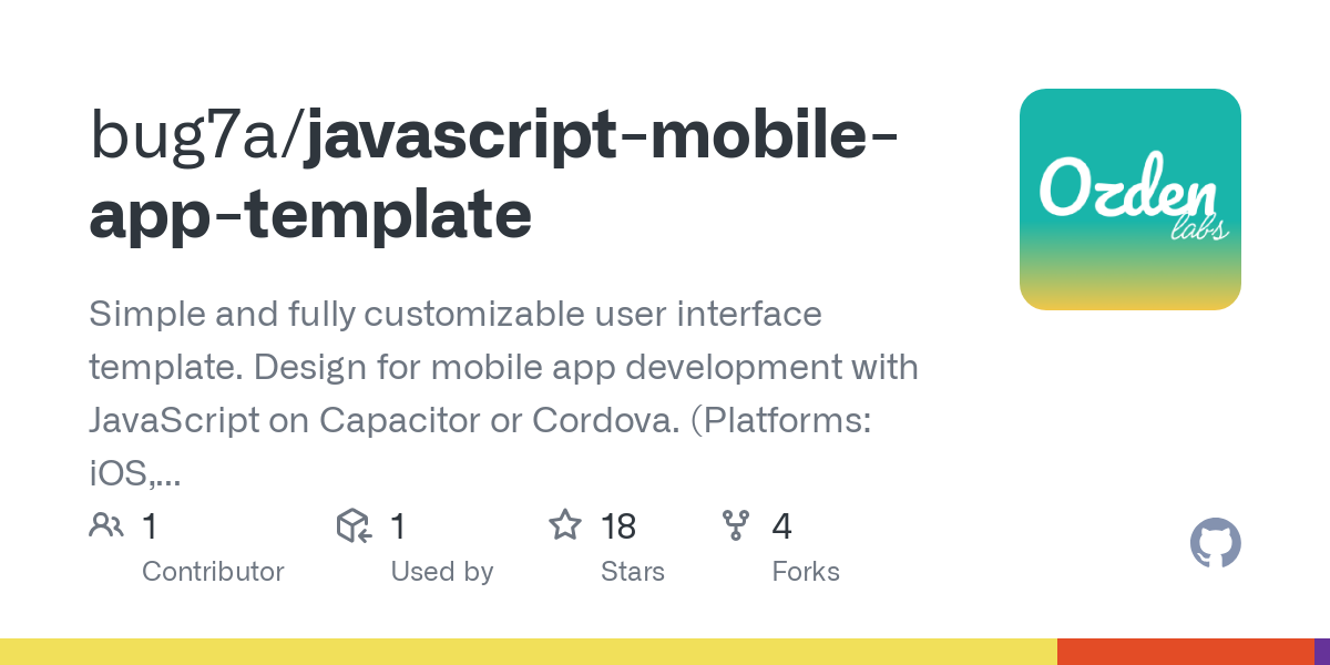 javascript mobile app template