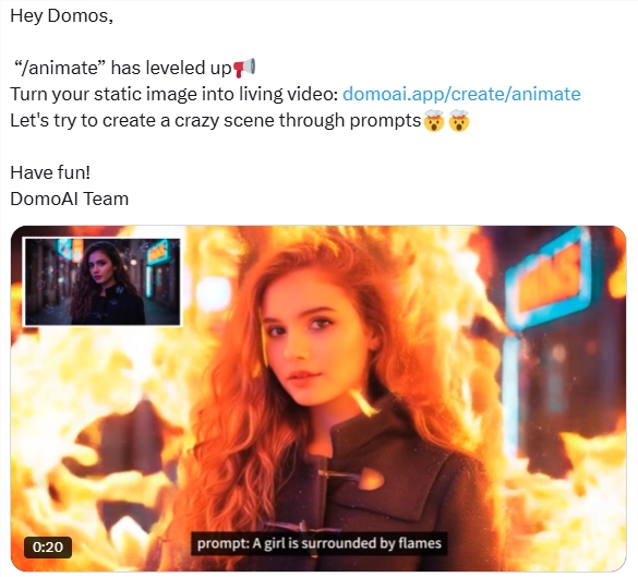 DOMO AIはI2Vモデルのアップグレードをリリースします：安定性と迅速な単語理解能力は大幅に改善されます-AI記事
