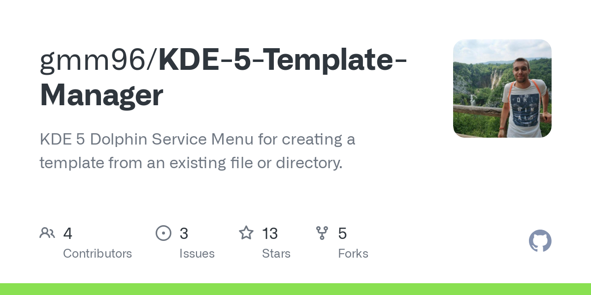 KDE 5 Template Manager