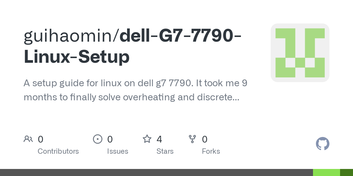 dell G7 7790 Linux Setup