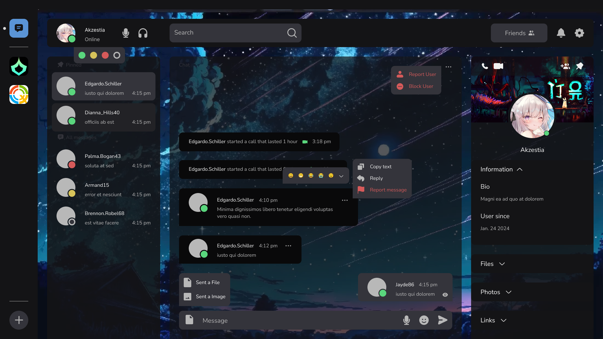 채팅 인터페이스 미리보기