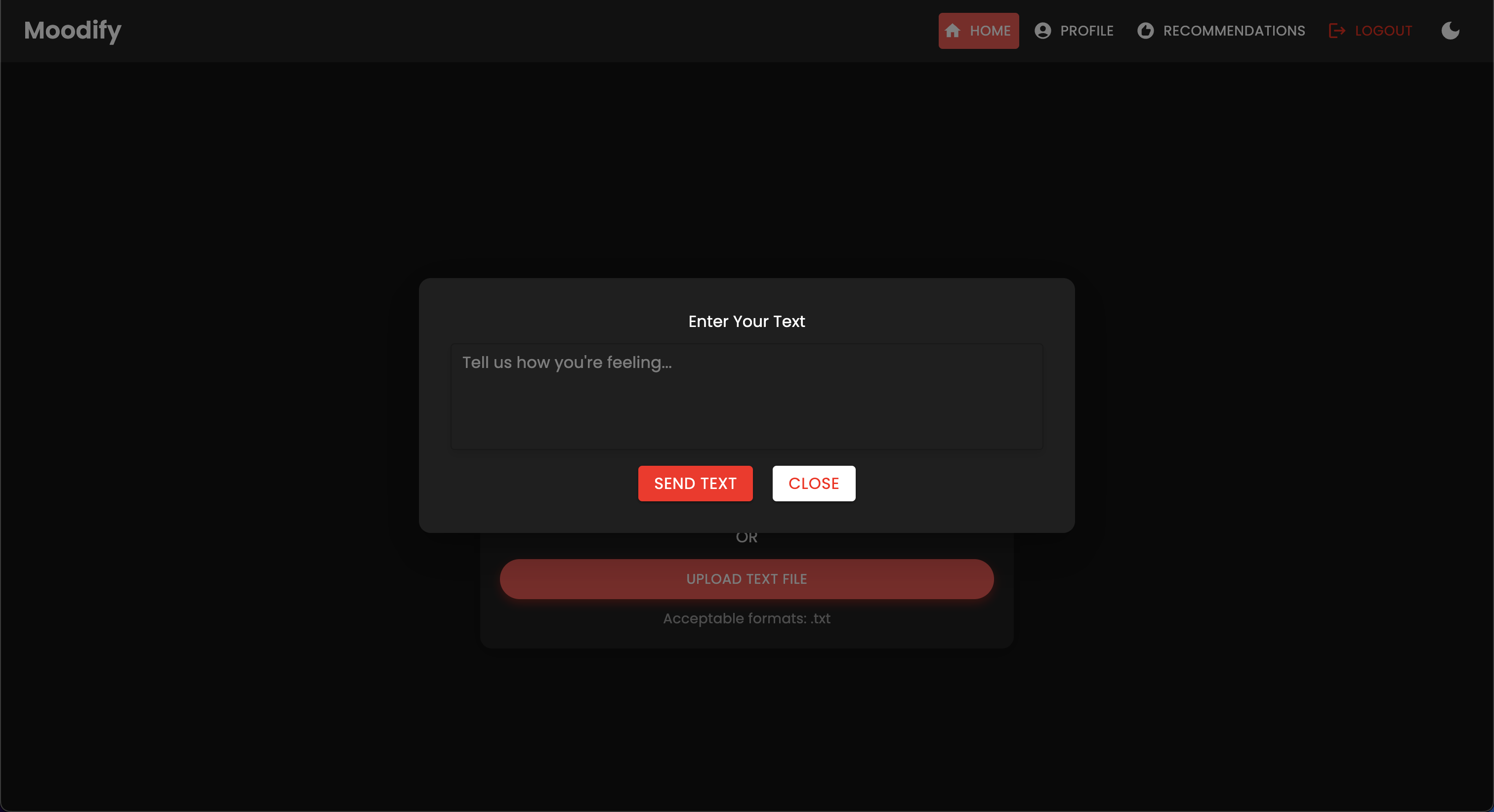 إدخال النص - الوضع المظلم