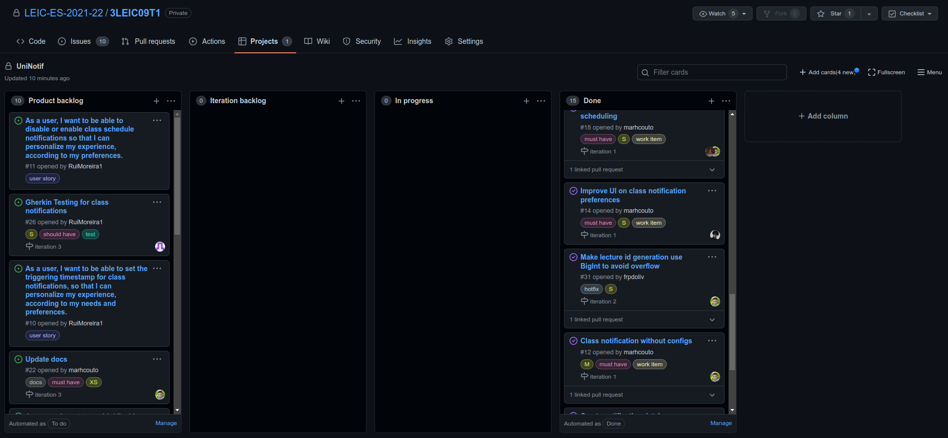 두 번째 반복의 인쇄