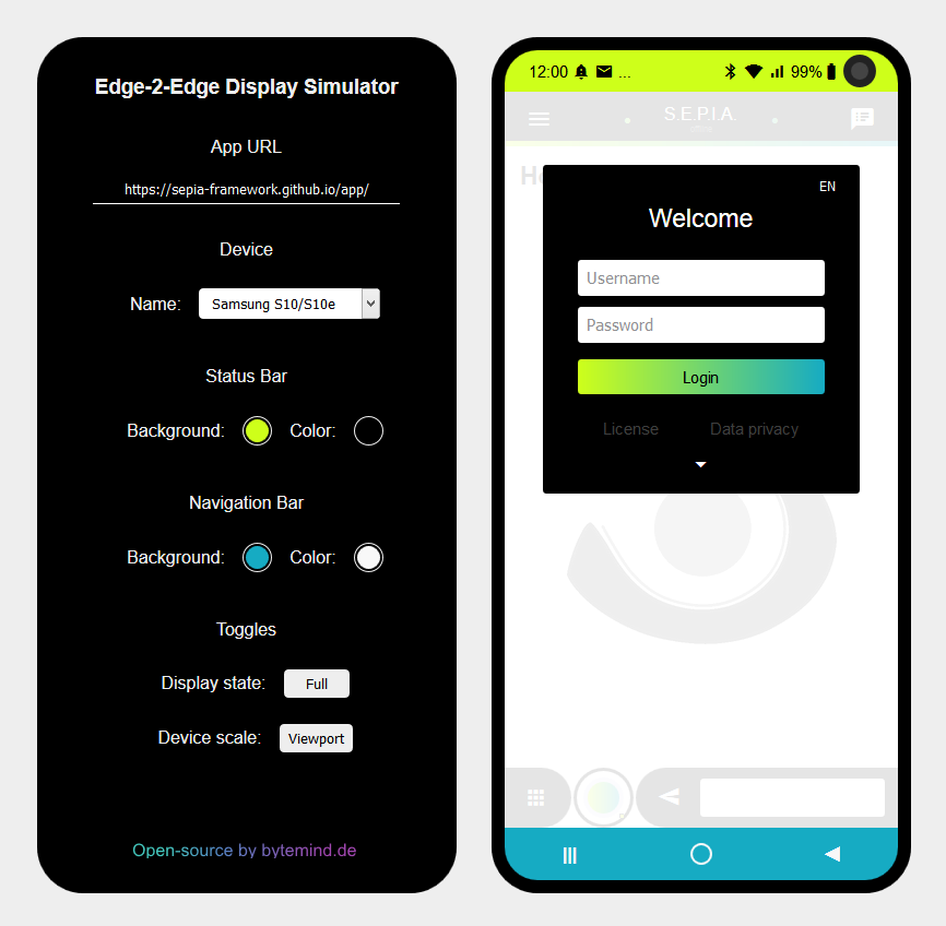 Sepia 앱을 사용한 Edgesquare