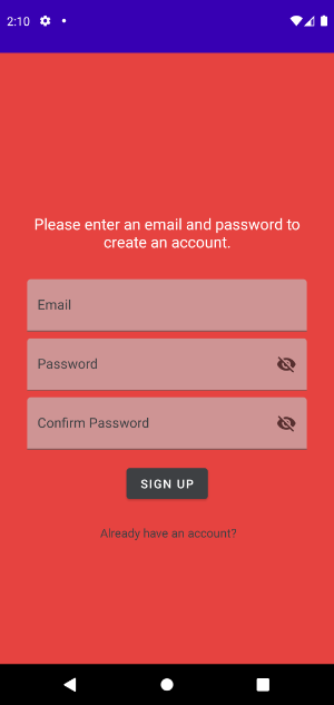 로그인 화면의 스크린 샷