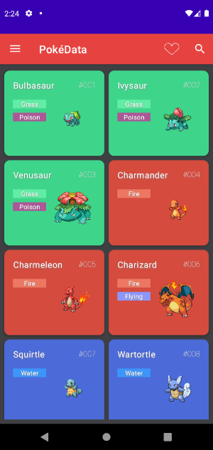 Pokedex 메인 화면의 스크린 샷