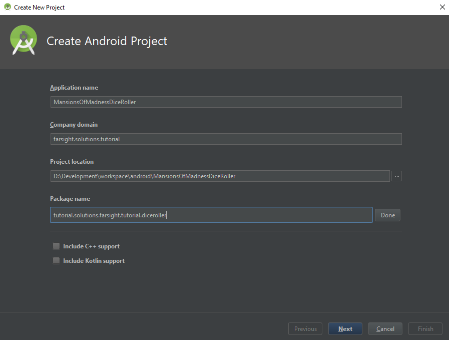 새로운 프로젝트 만들기 2