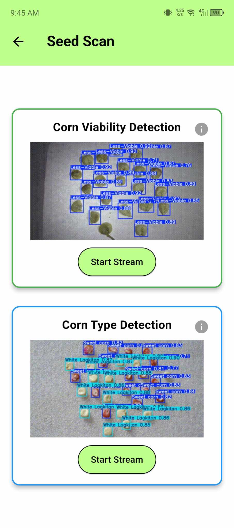 라이브 탐지 화면