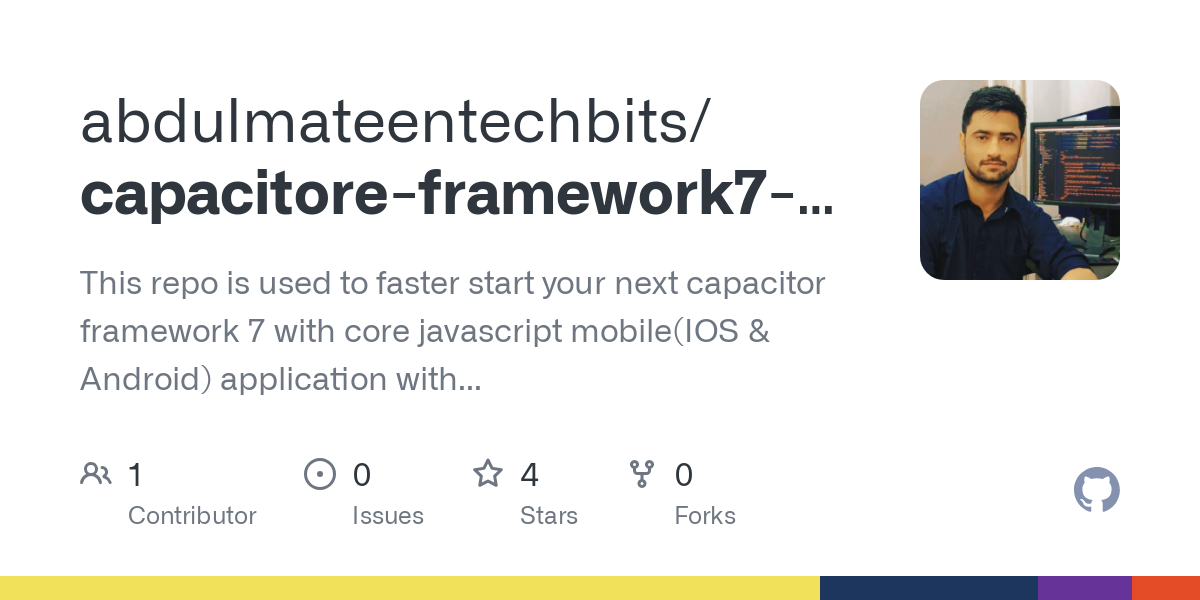 capacitore framework7 javascript mobile app starter template