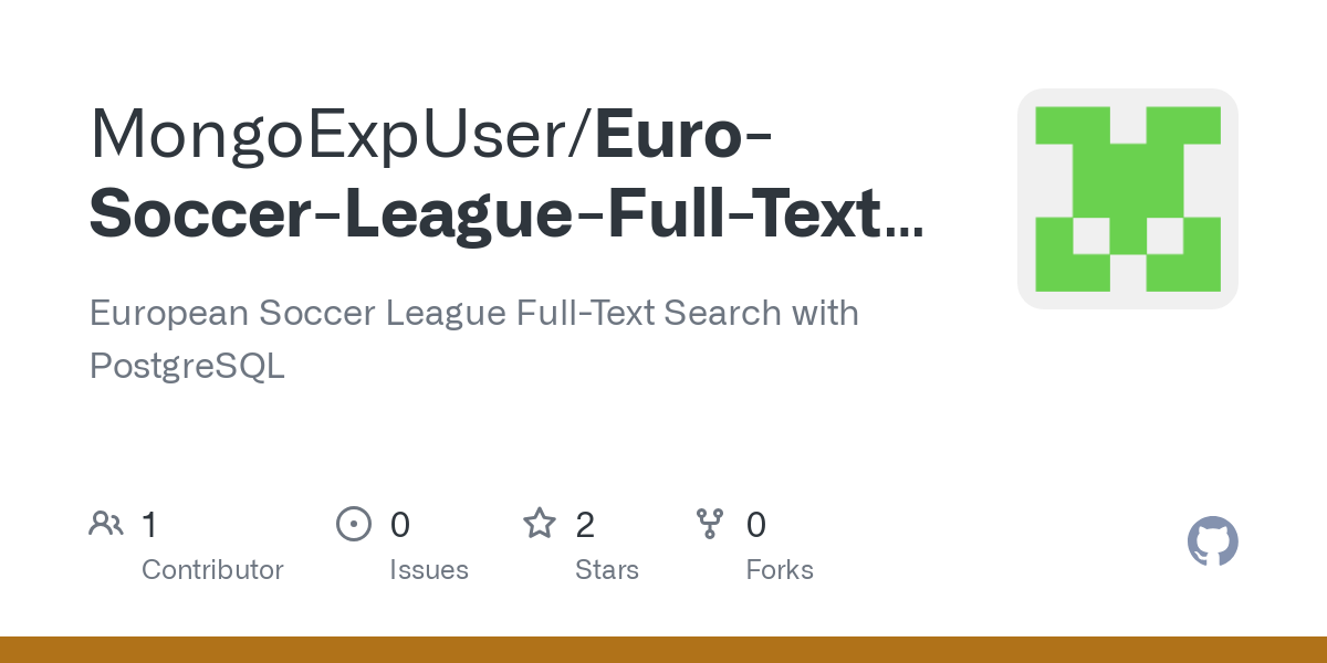 Euro Soccer League Full Text Search With Postgres