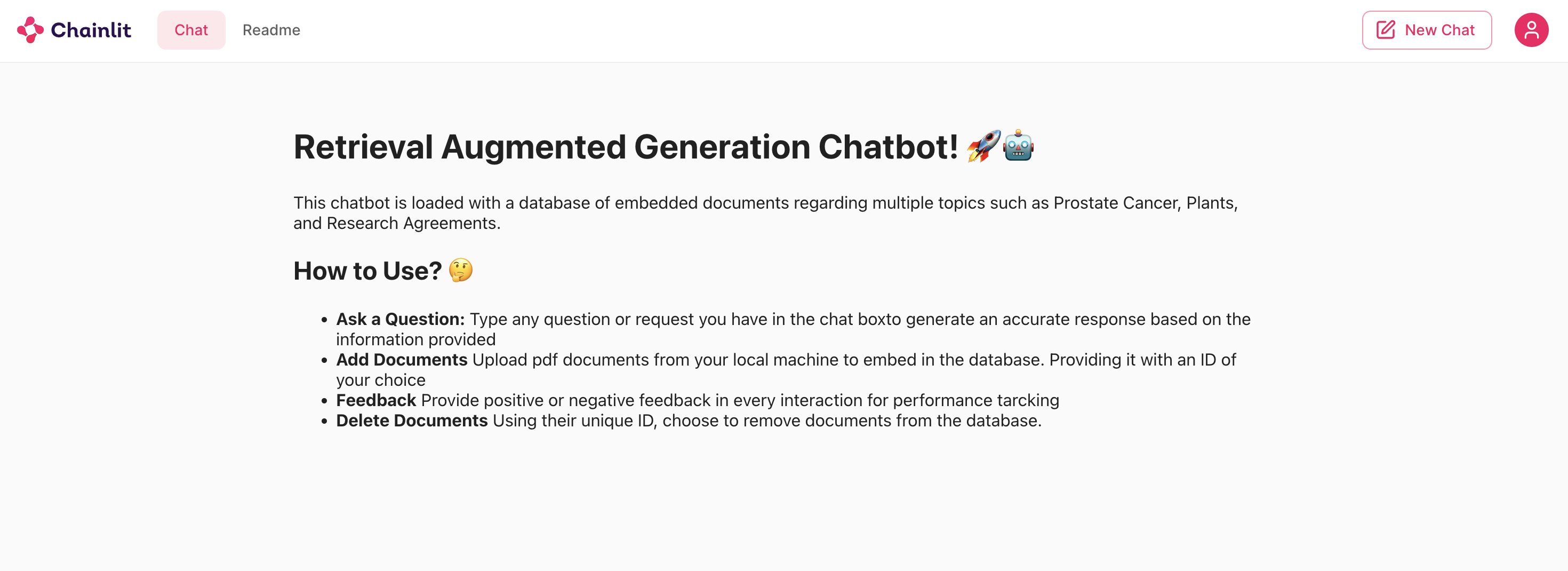 초기화시 챗봇 사용자 인터페이스