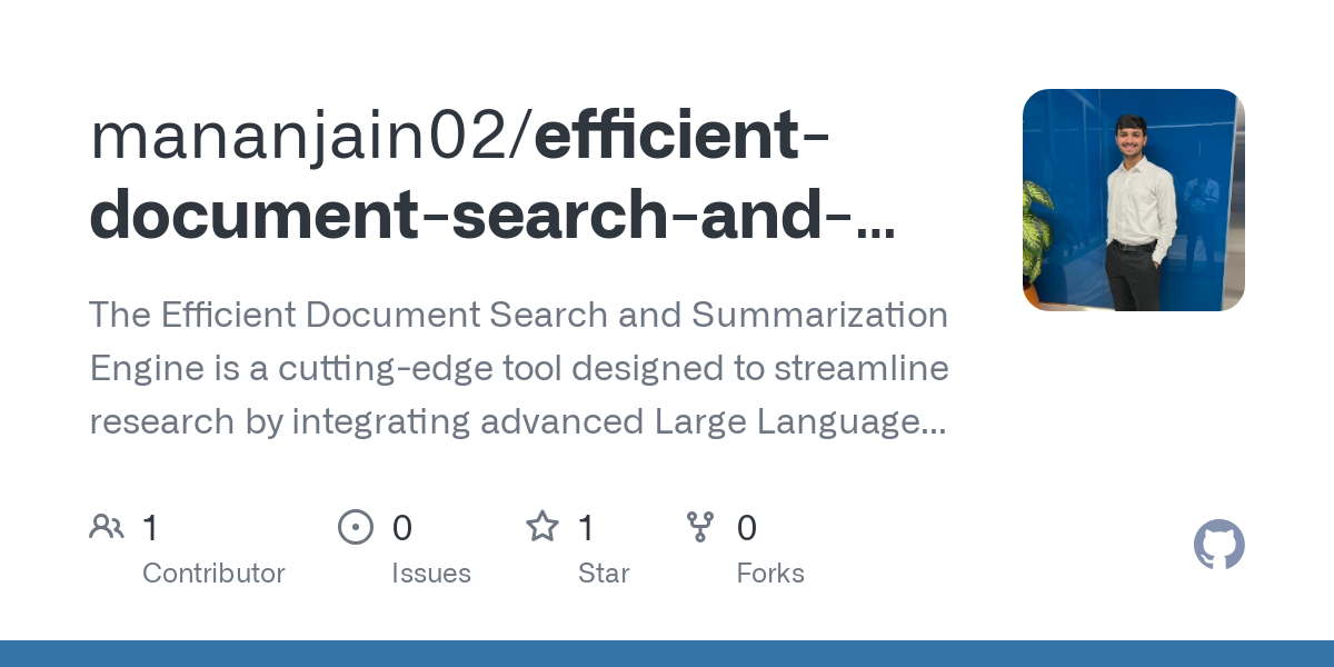 efficient document search and summarization engine