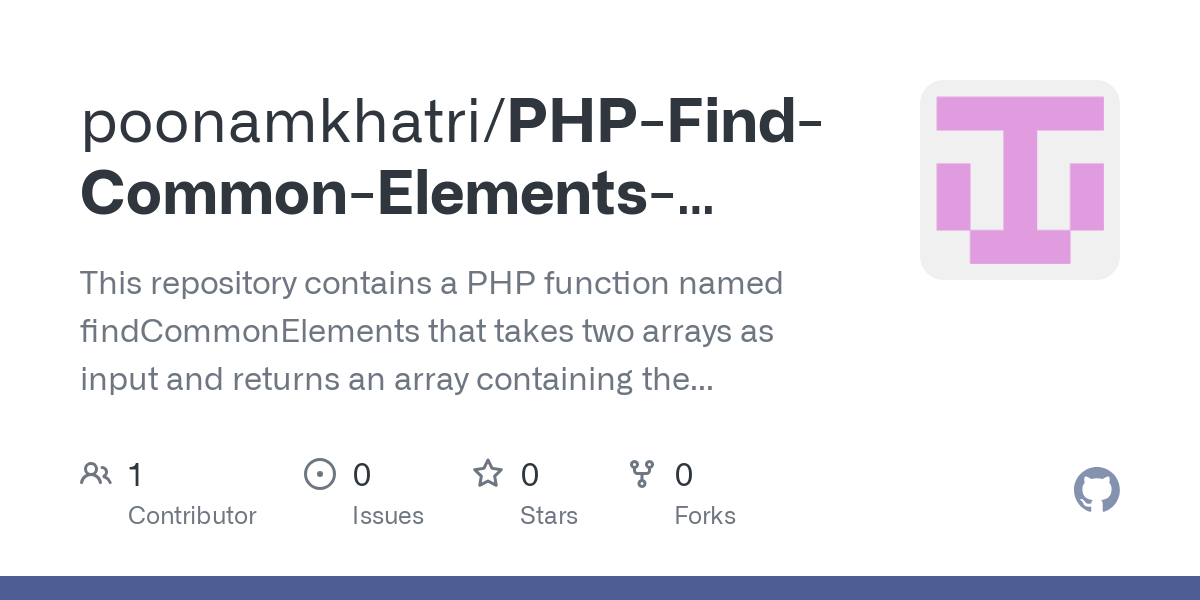 PHP Find Common Elements Function