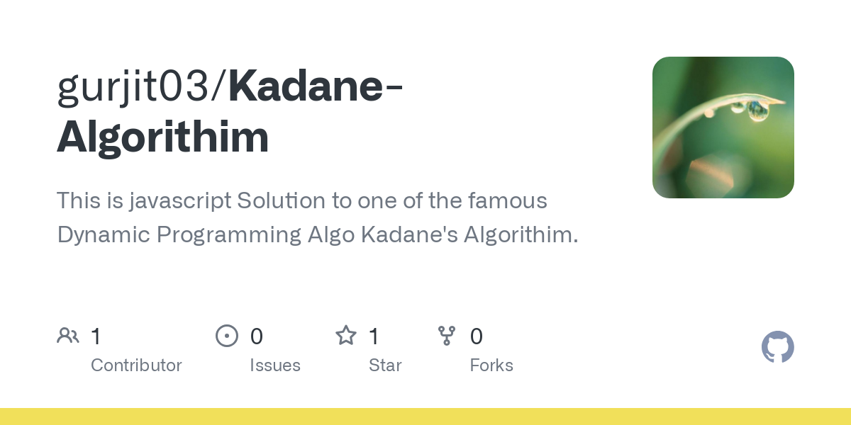 Kadane Algorithim