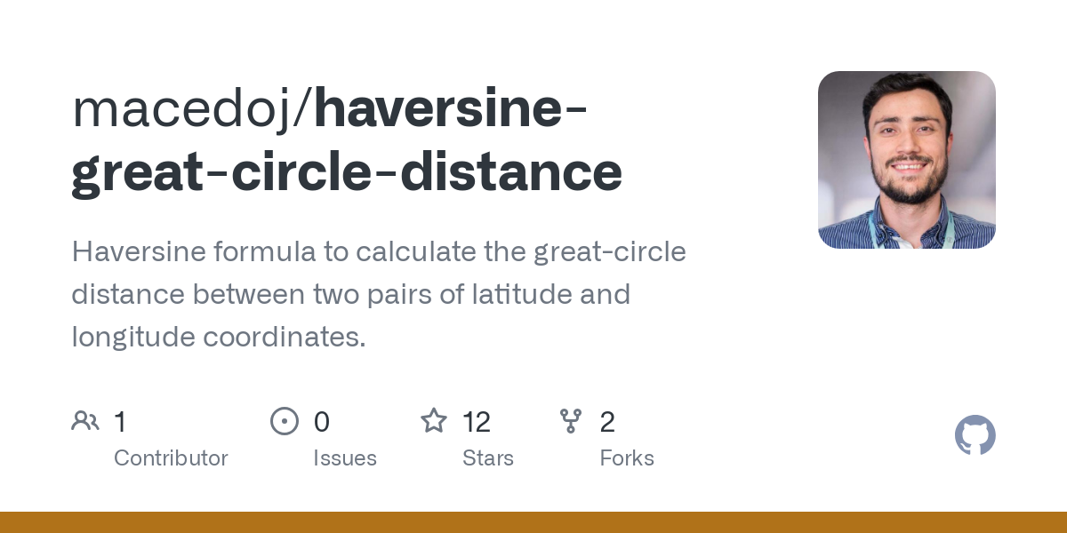 haversine great circle distance