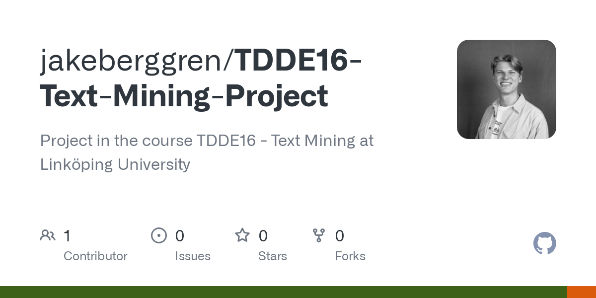 TDDE16 Text Mining Project