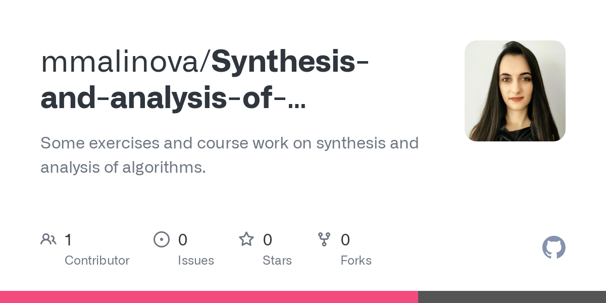 Synthesis and analysis of algorithms