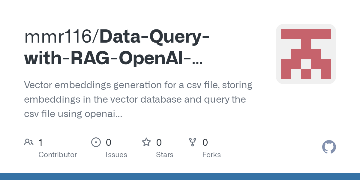 Data Query with RAG OpenAI Embeddings and Vector Database