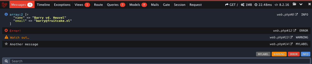 디버그 바 다크 모드 스크린 샷