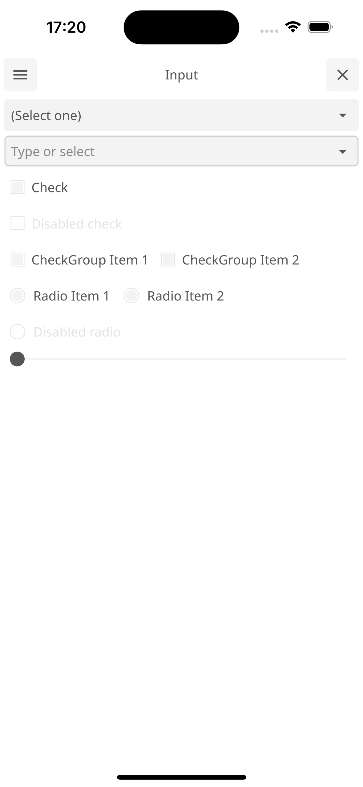 Fyne 데모 모바일 라이트 테마