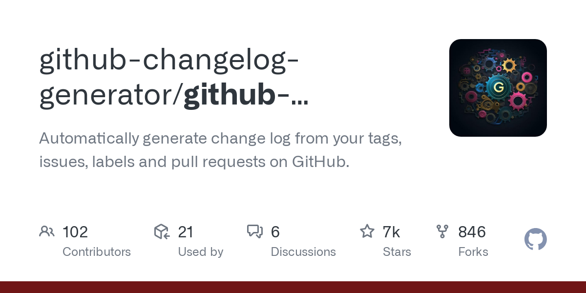 github changelog generator