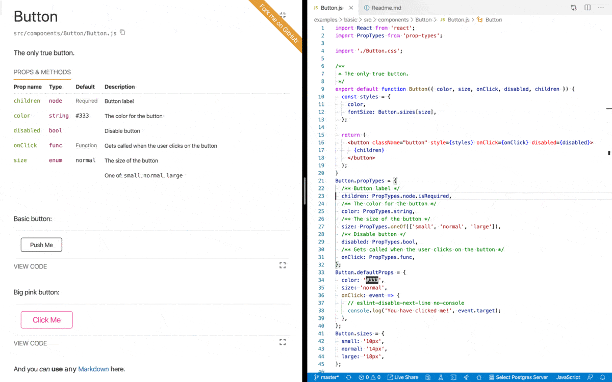 رد فعل styleguidist في العمل