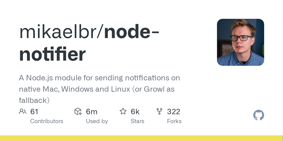 node notifier