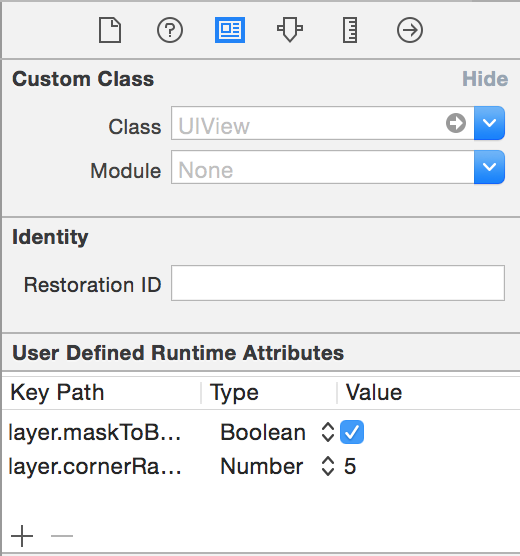 런타임 속성 스토리 보드