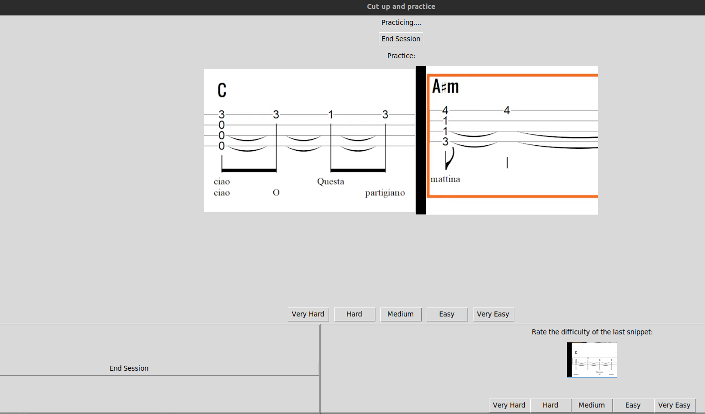 컷 업 및 연습의 스크린 샷