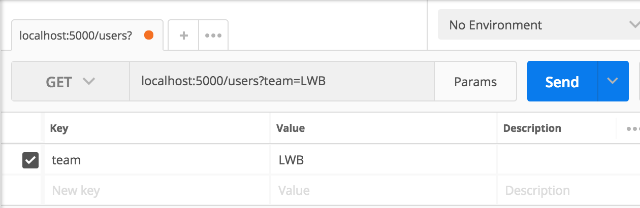 우체부 쿼리 문자열 요청
