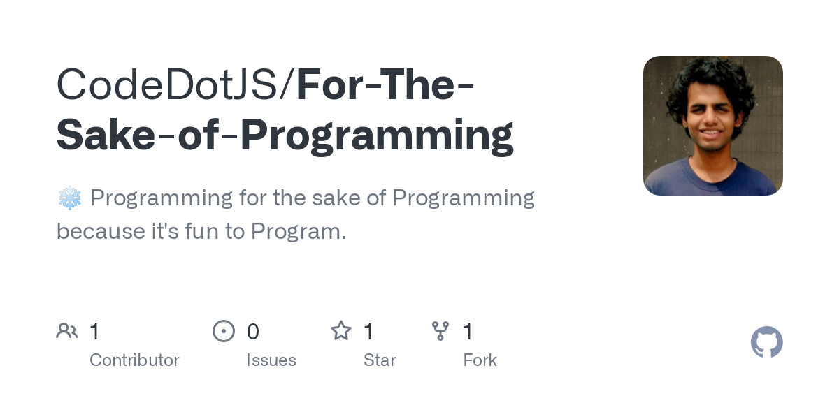 For The Sake of Programming