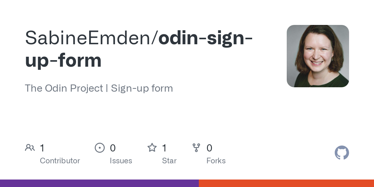 odin sign up form