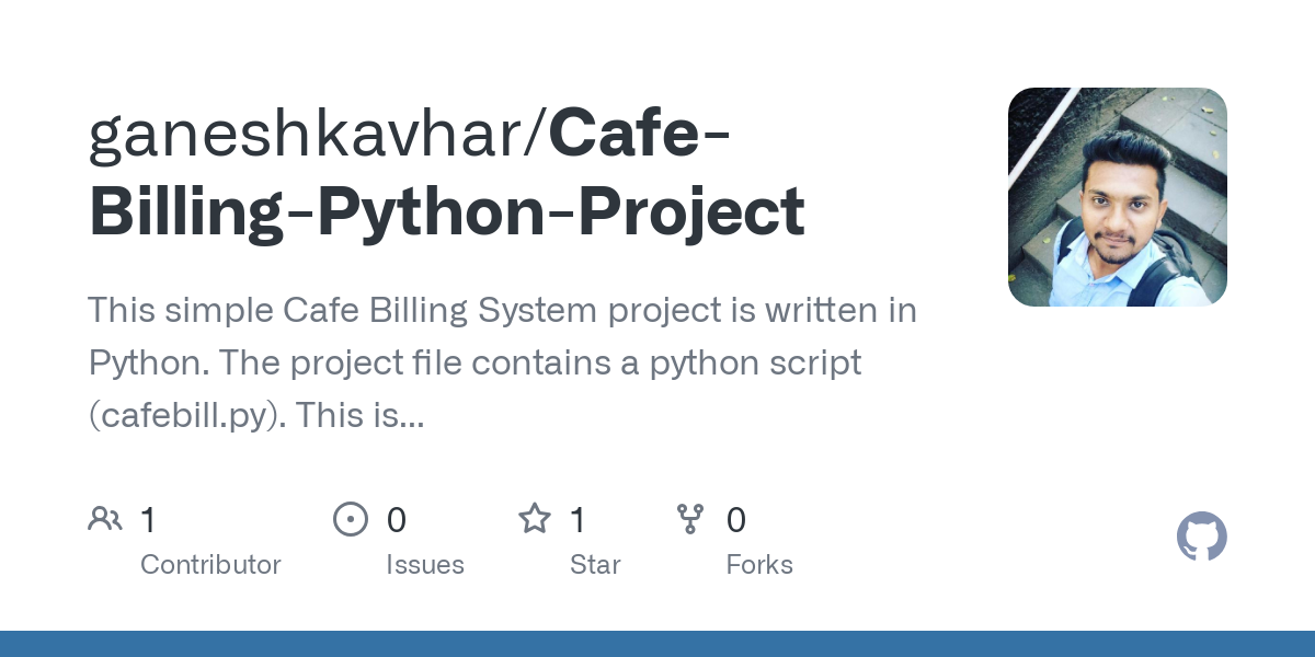 Cafe Billing Python Project