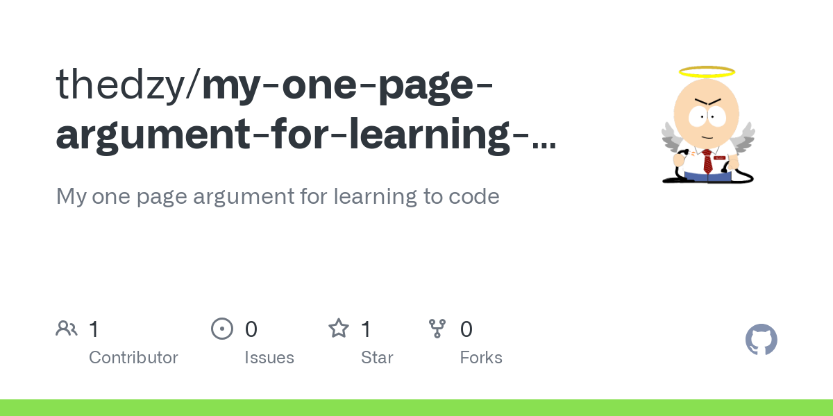 my one page argument for learning to code