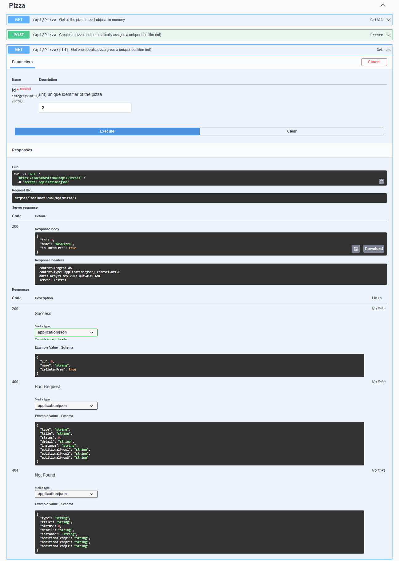 Holen Sie sich Pizza durch ID
