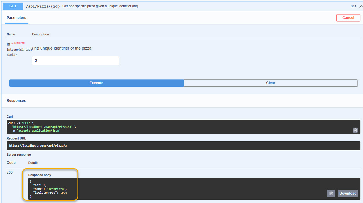 Holen Sie sich vorhandene Pizza