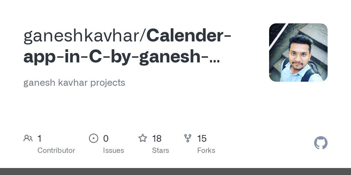 Calender app in C by ganesh kavhar