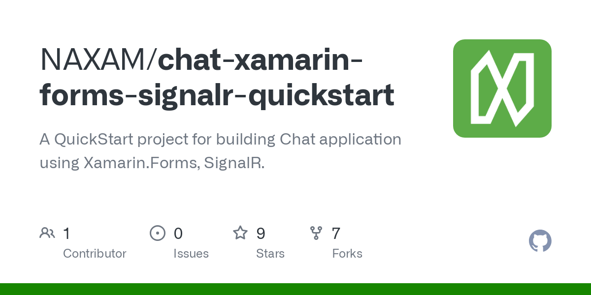 chat xamarin forms signalr quickstart