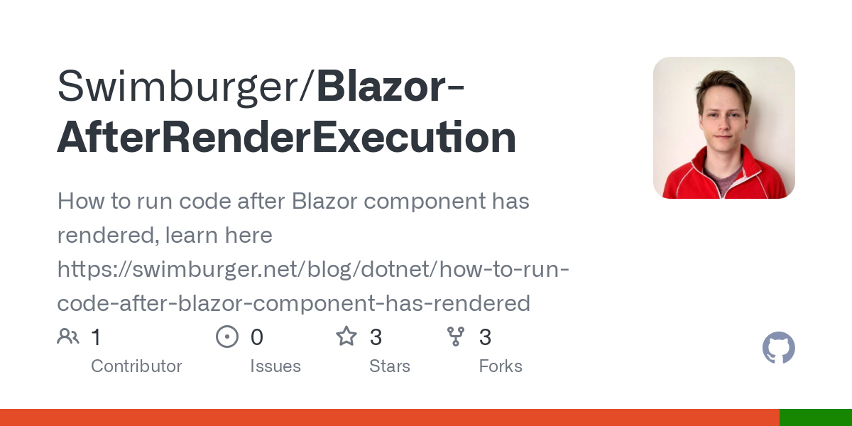 Blazor AfterRenderExecution