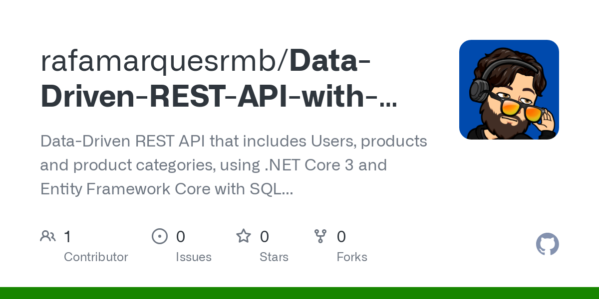 Data Driven REST API with ASPNET Core EF Core