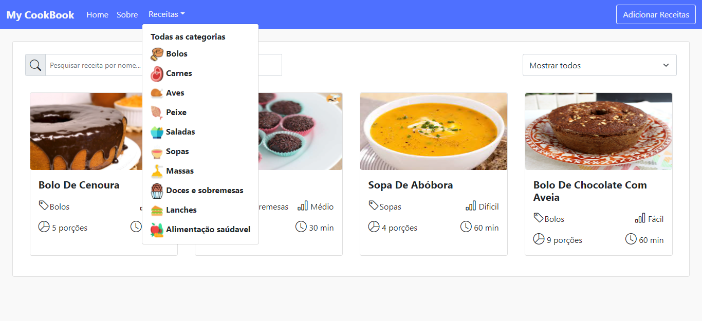 드롭 다운 카테고리