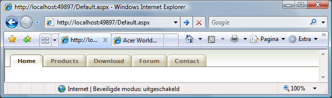 Fancy menu in action