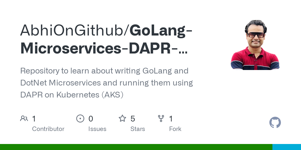 GoLang Microservices DAPR Kubernetes