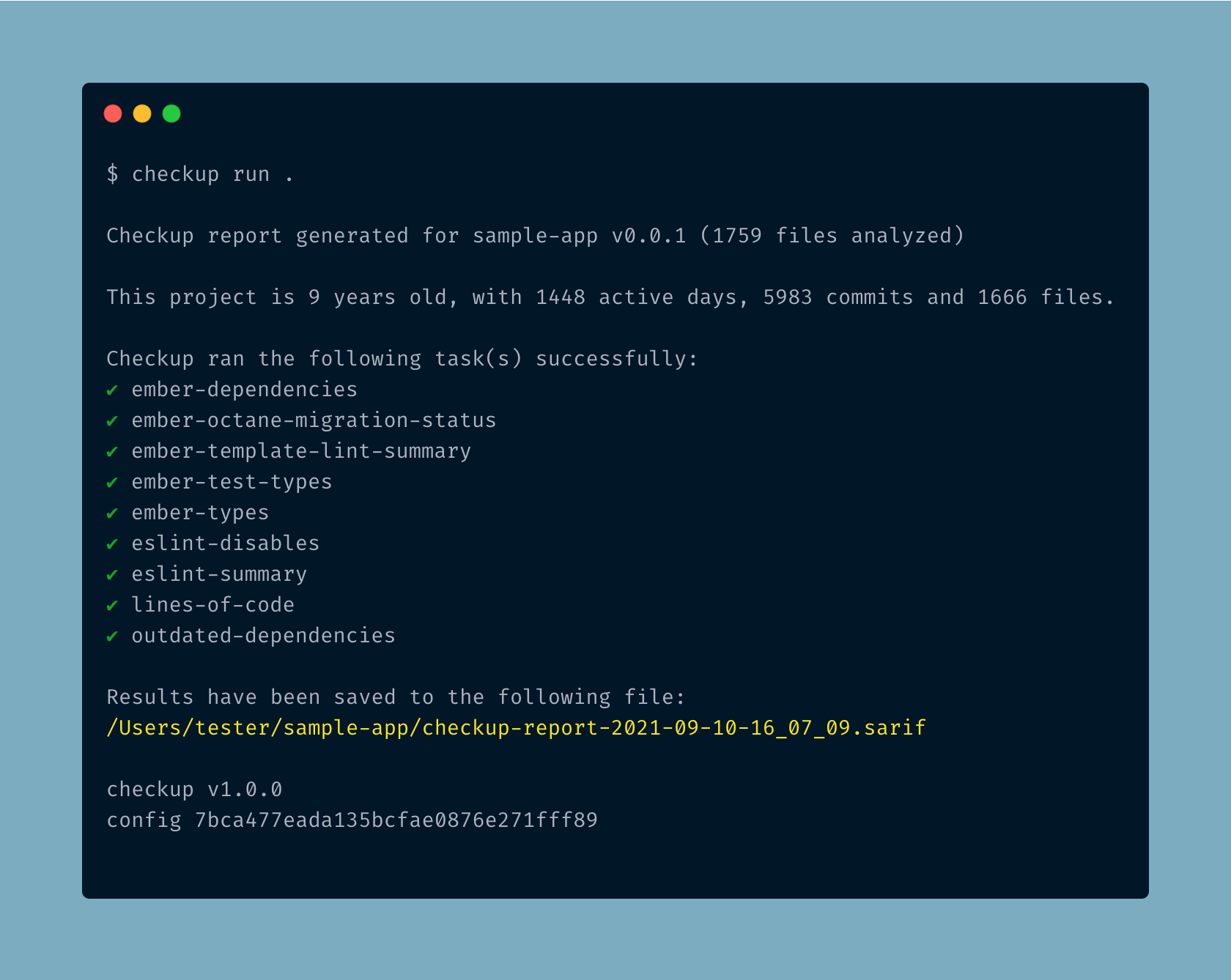 Output Ringkasan Pemeriksaan