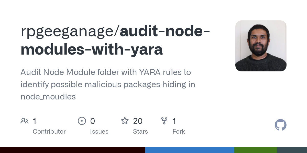 audit node modules with yara