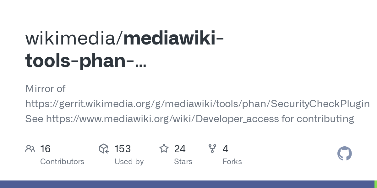 mediawiki tools phan SecurityCheckPlugin