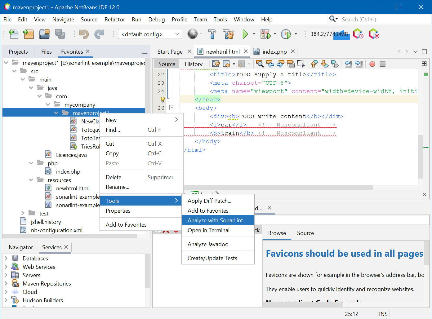 Sonarlintanalyzeronfavorites