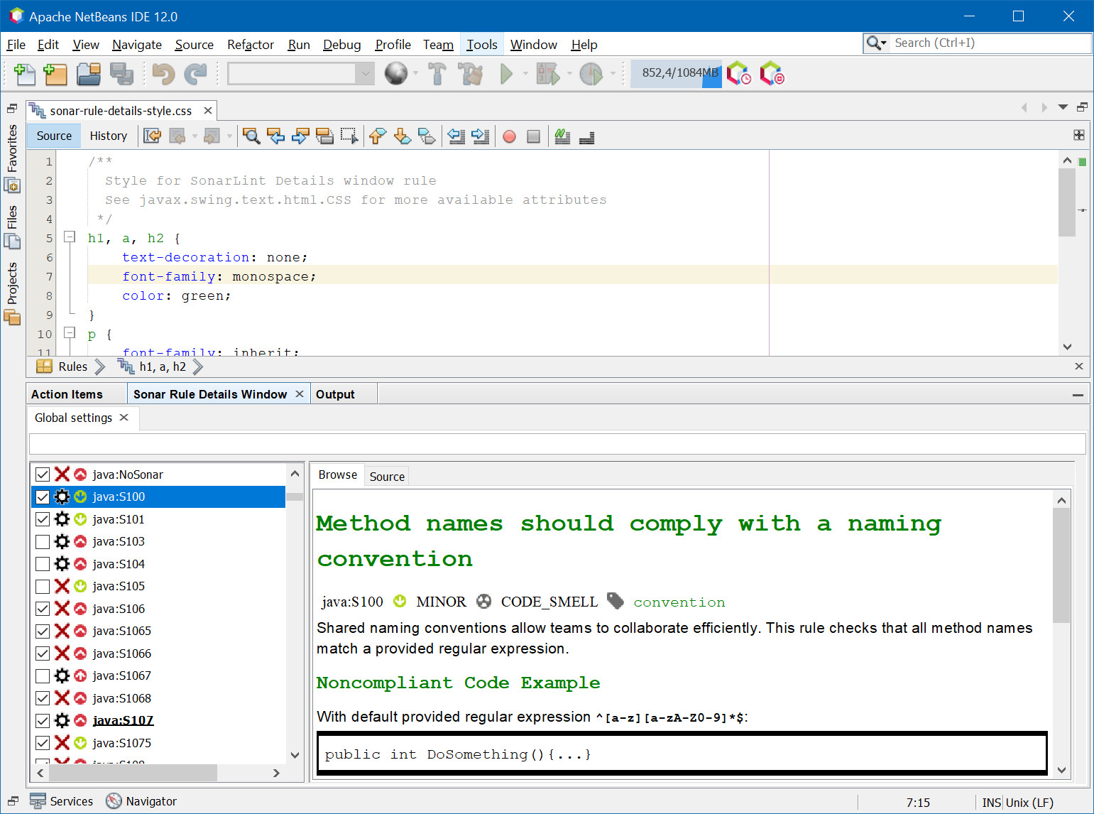 sonarruledetailswindowwithcustomstylesheet