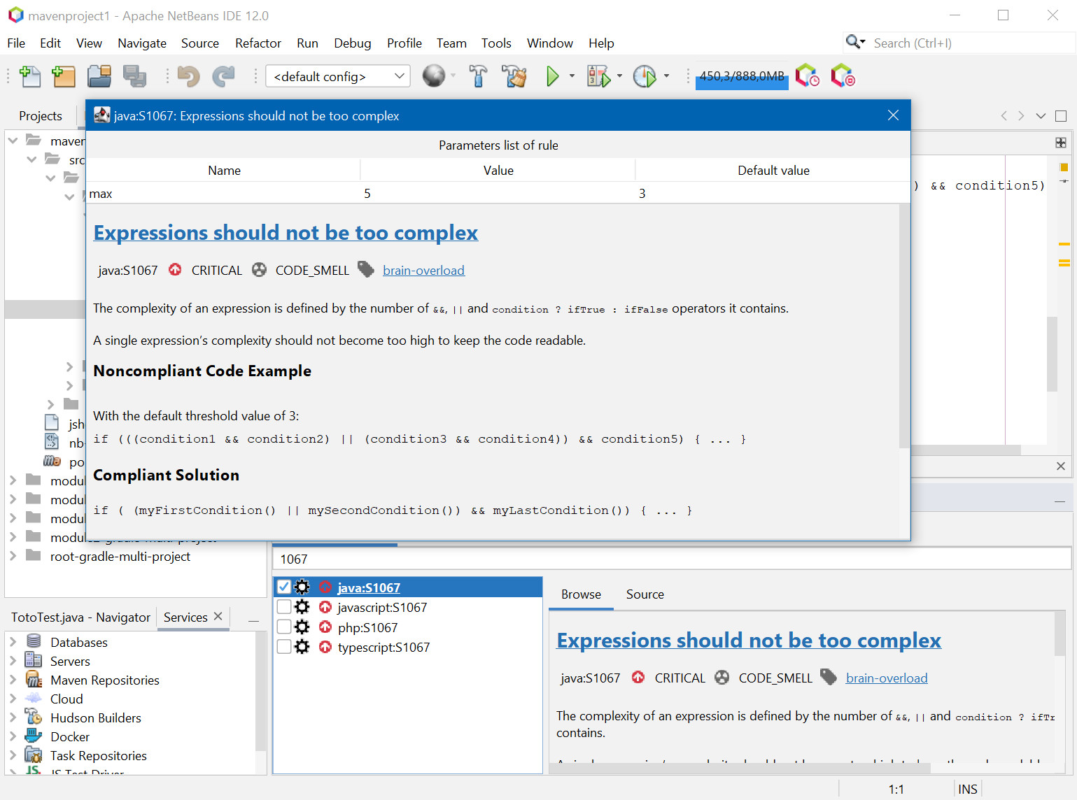 SonarruledeteTailswithSettingsChangejavas1067